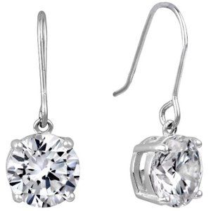 Isaac Mizrahi silver fishhook rhinestone stud earring